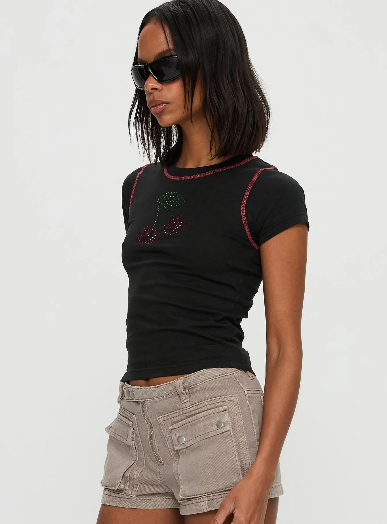 Cherrie Kisses Top Black sold by Princess Polly product image thumbnail 4