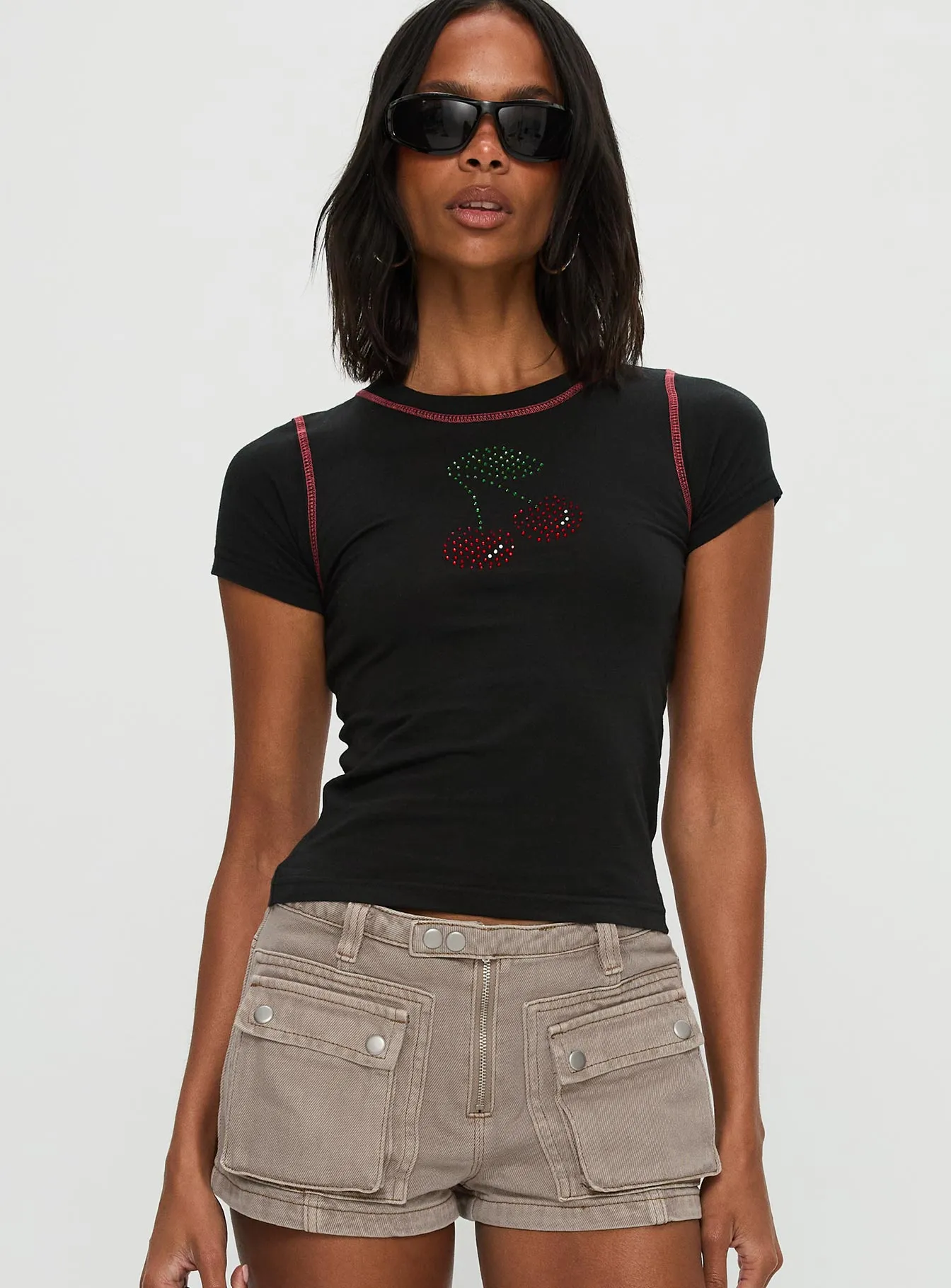 Cherrie Kisses Top Black sold by Princess Polly product image thumbnail 2