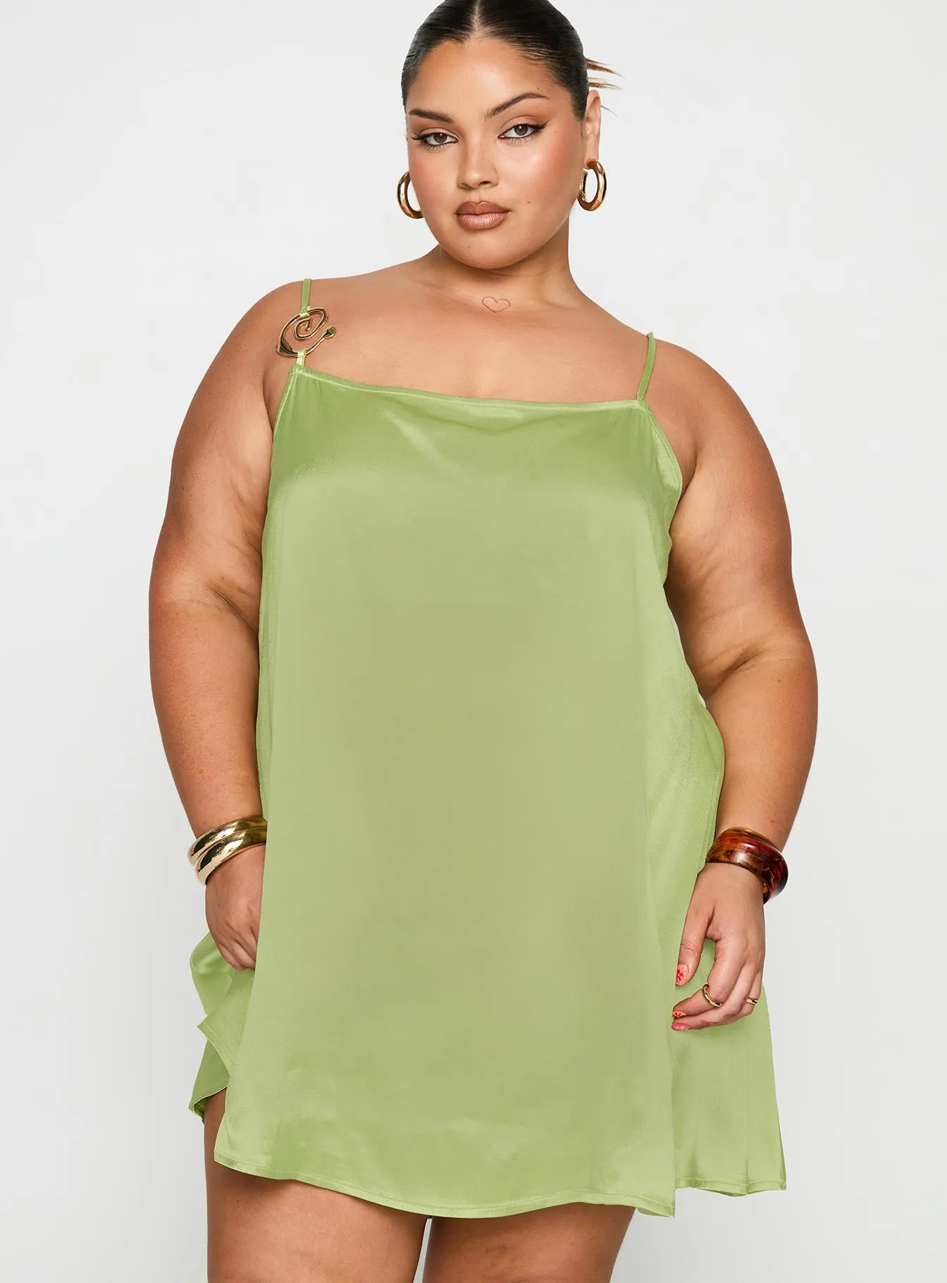 Apple Cider Mini Dress Green Curve sold by Princess Polly product image thumbnail 2