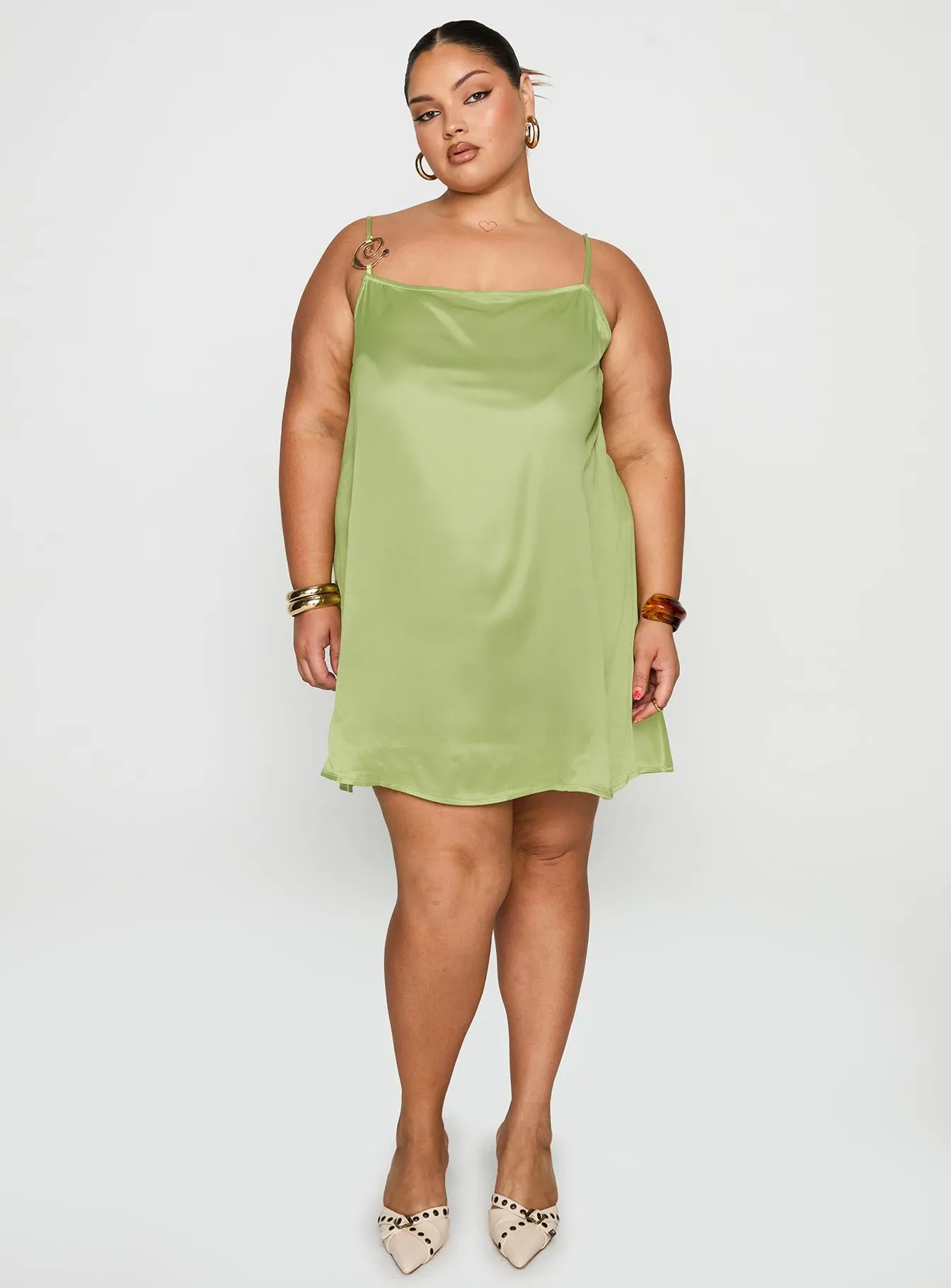 Apple Cider Mini Dress Green Curve sold by Princess Polly product image thumbnail 3