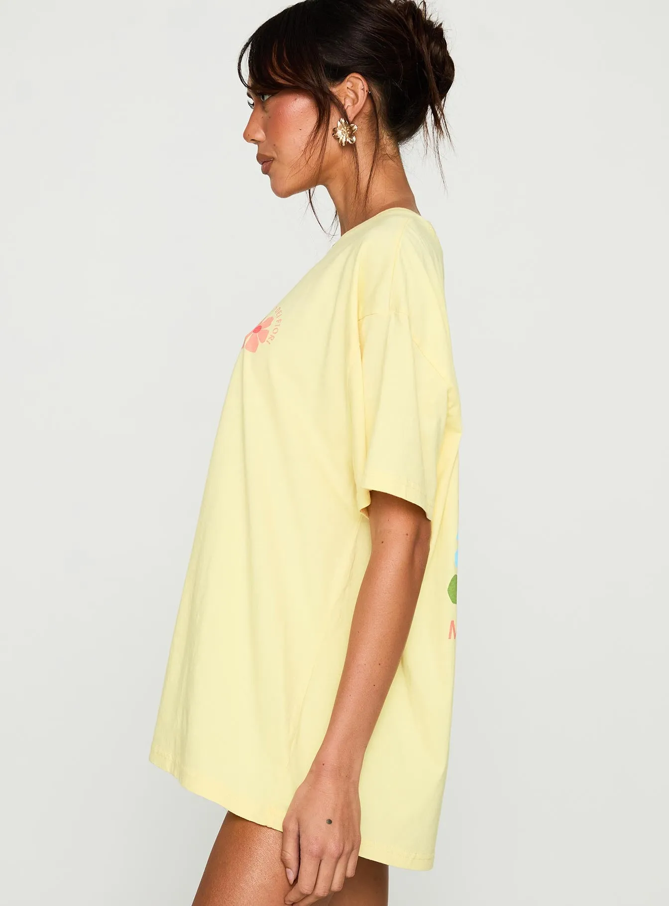 Firenze Flower Market Oversized Graphic Tee Yellow sold by Princess Polly product image thumbnail 4