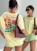Firenze Flower Market Oversized Graphic Tee Yellow sold by Princess Polly