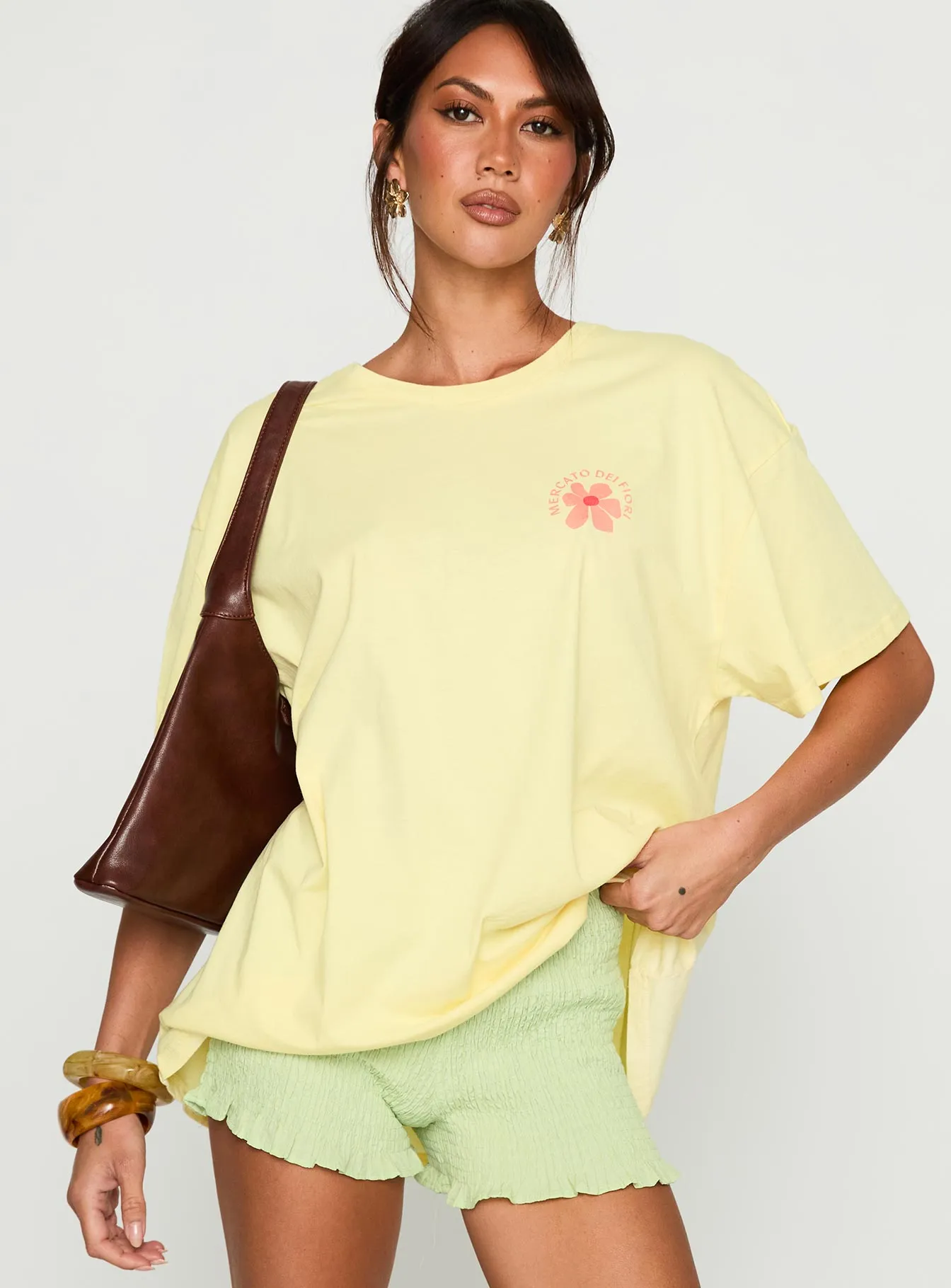Firenze Flower Market Oversized Graphic Tee Yellow sold by Princess Polly product image thumbnail 2