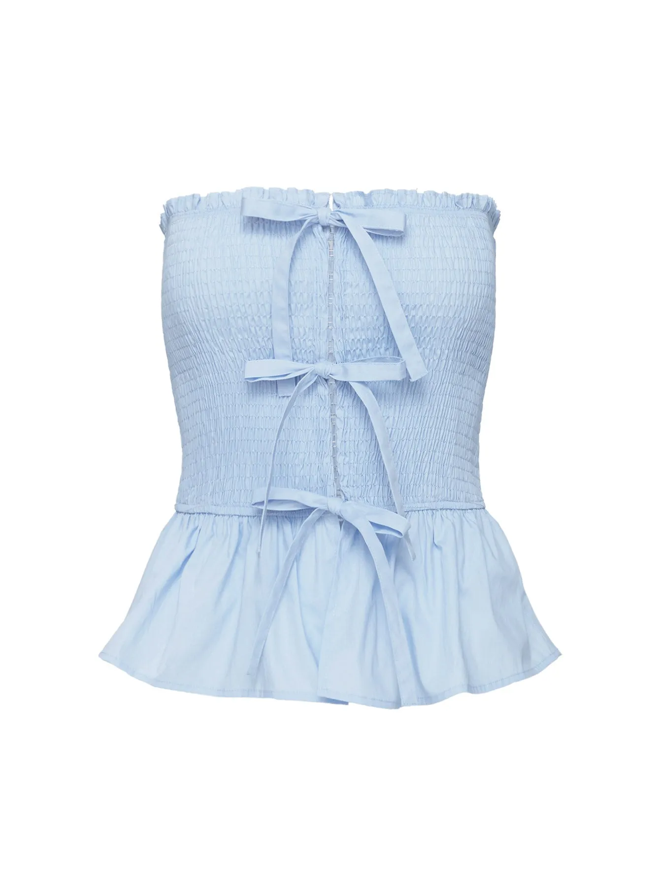 Jaymie Strapless Bow Top Blue sold by Princess Polly product image thumbnail 5