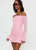 Vancesca Long Sleeve Mini Dress Pink sold by Princess Polly