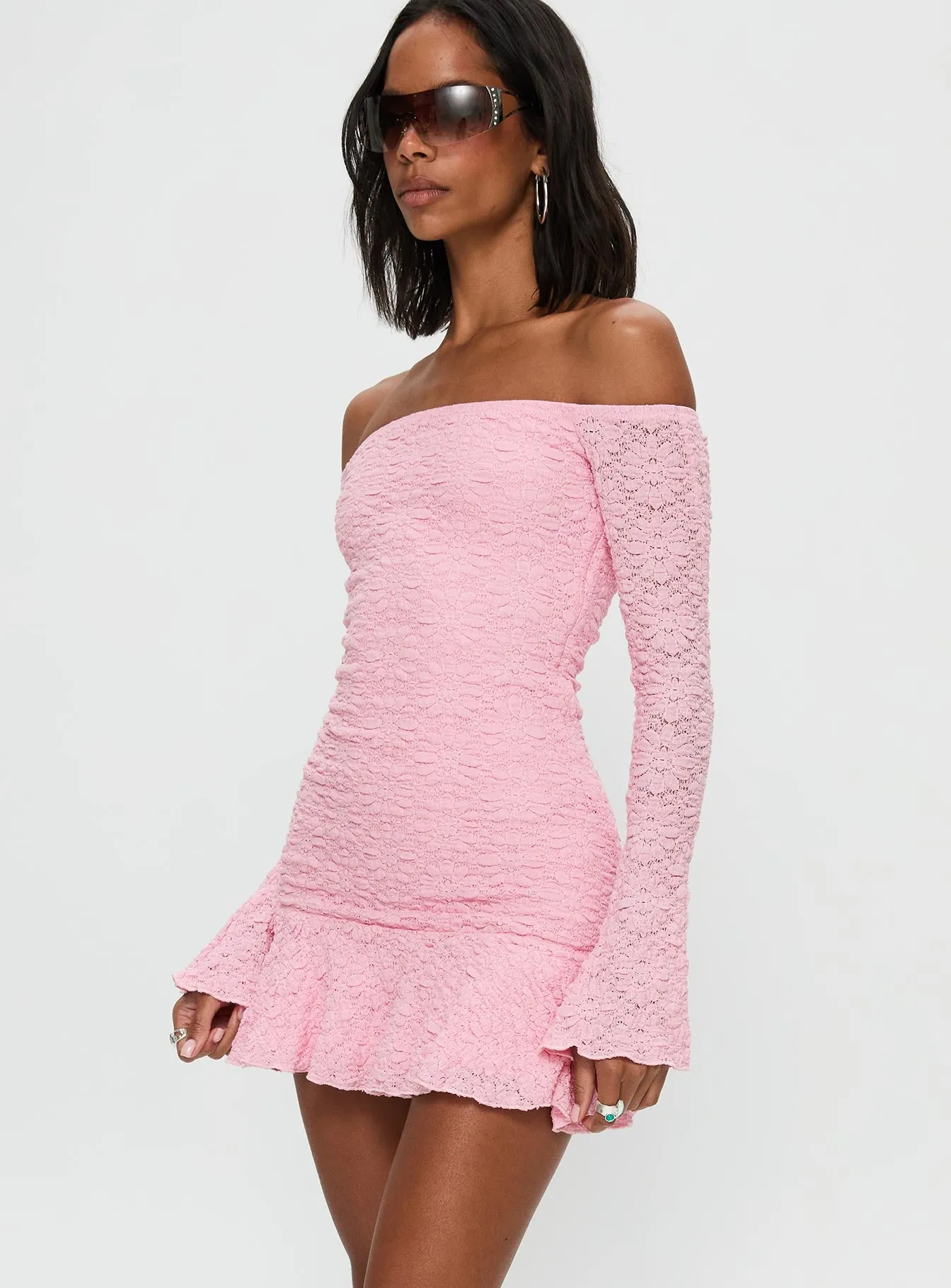 Vancesca Long Sleeve Mini Dress Pink sold by Princess Polly product image thumbnail 4