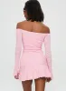 Vancesca Long Sleeve Mini Dress Pink sold by Princess Polly