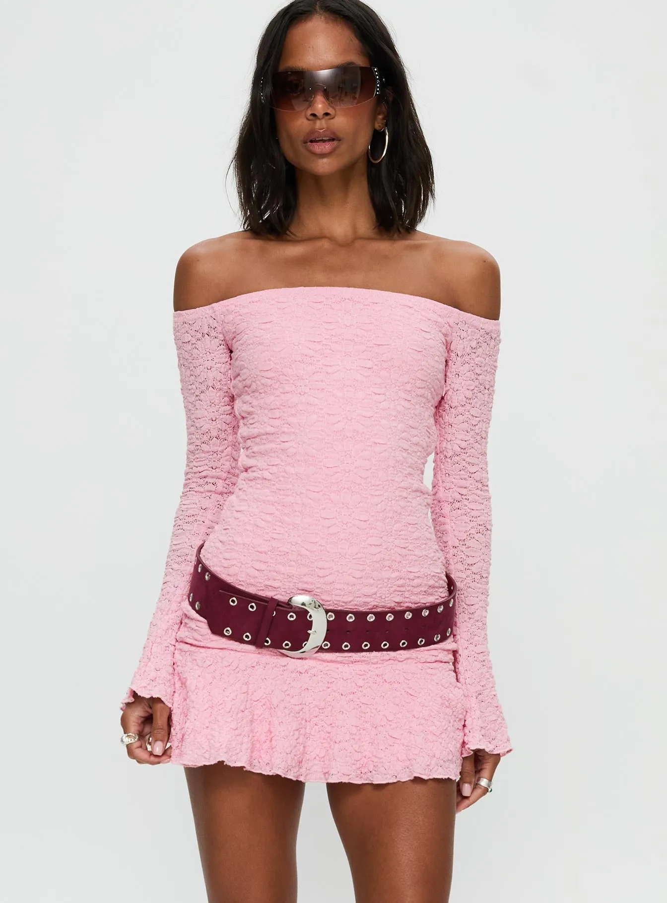 Vancesca Long Sleeve Mini Dress Pink sold by Princess Polly product image thumbnail 2