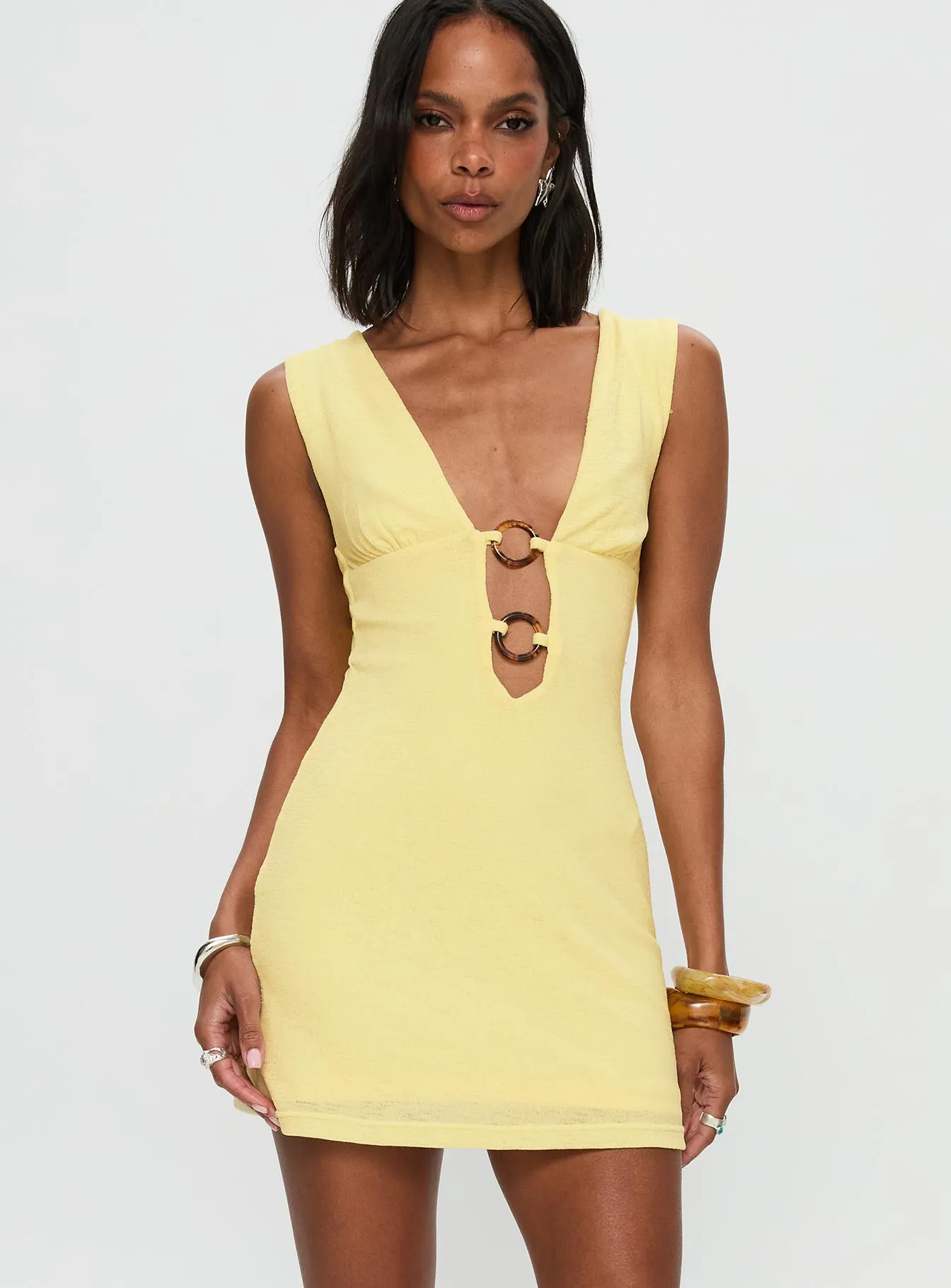 Steward Mini Dress Lemon sold by Princess Polly product image thumbnail 2