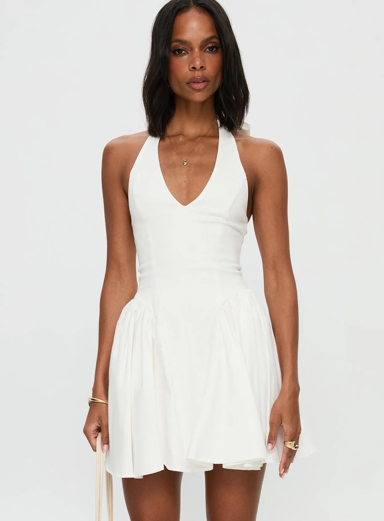 Karisse Halter Mini Dress White sold by Princess Polly product image thumbnail 2