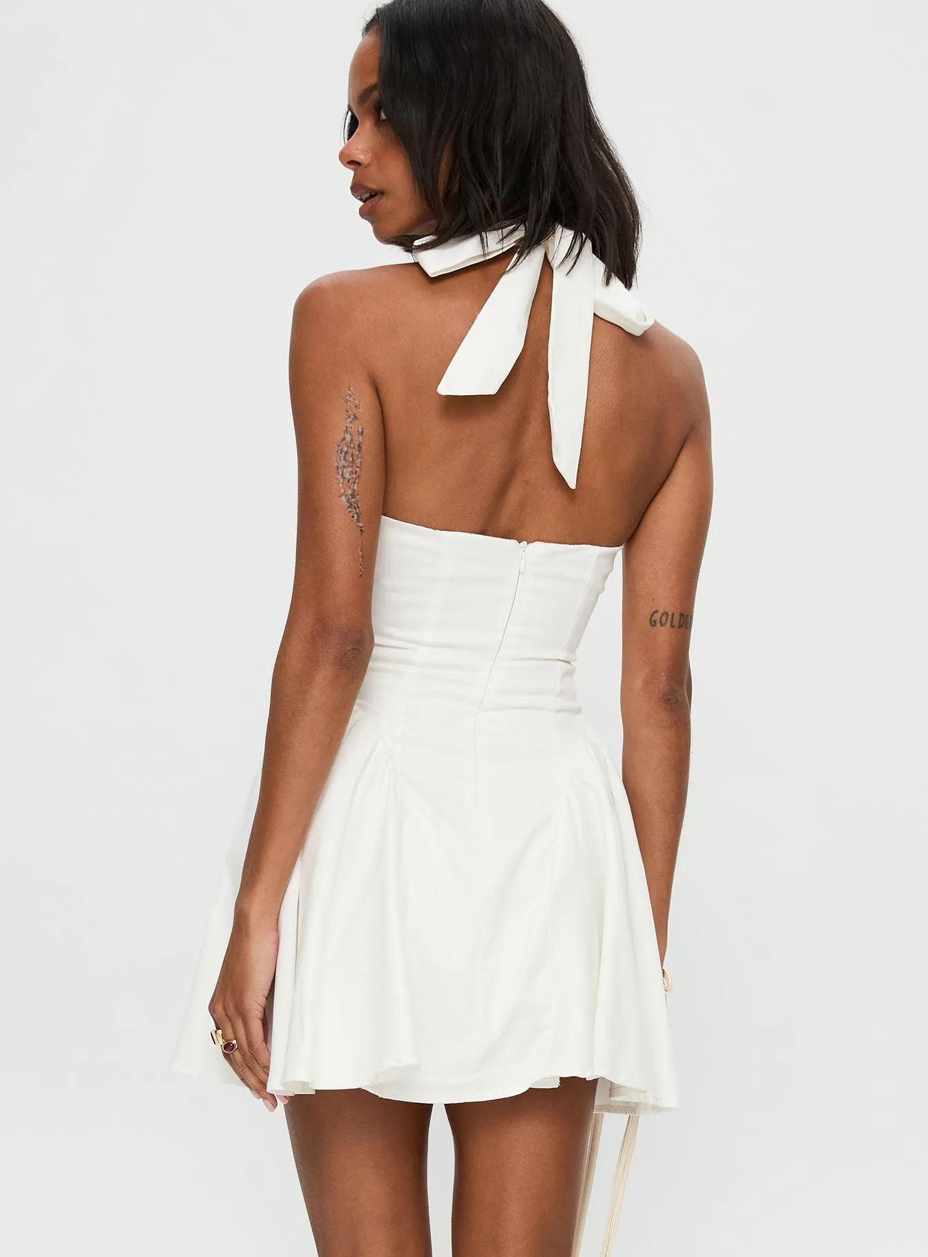 Karisse Halter Mini Dress White sold by Princess Polly product image thumbnail 5