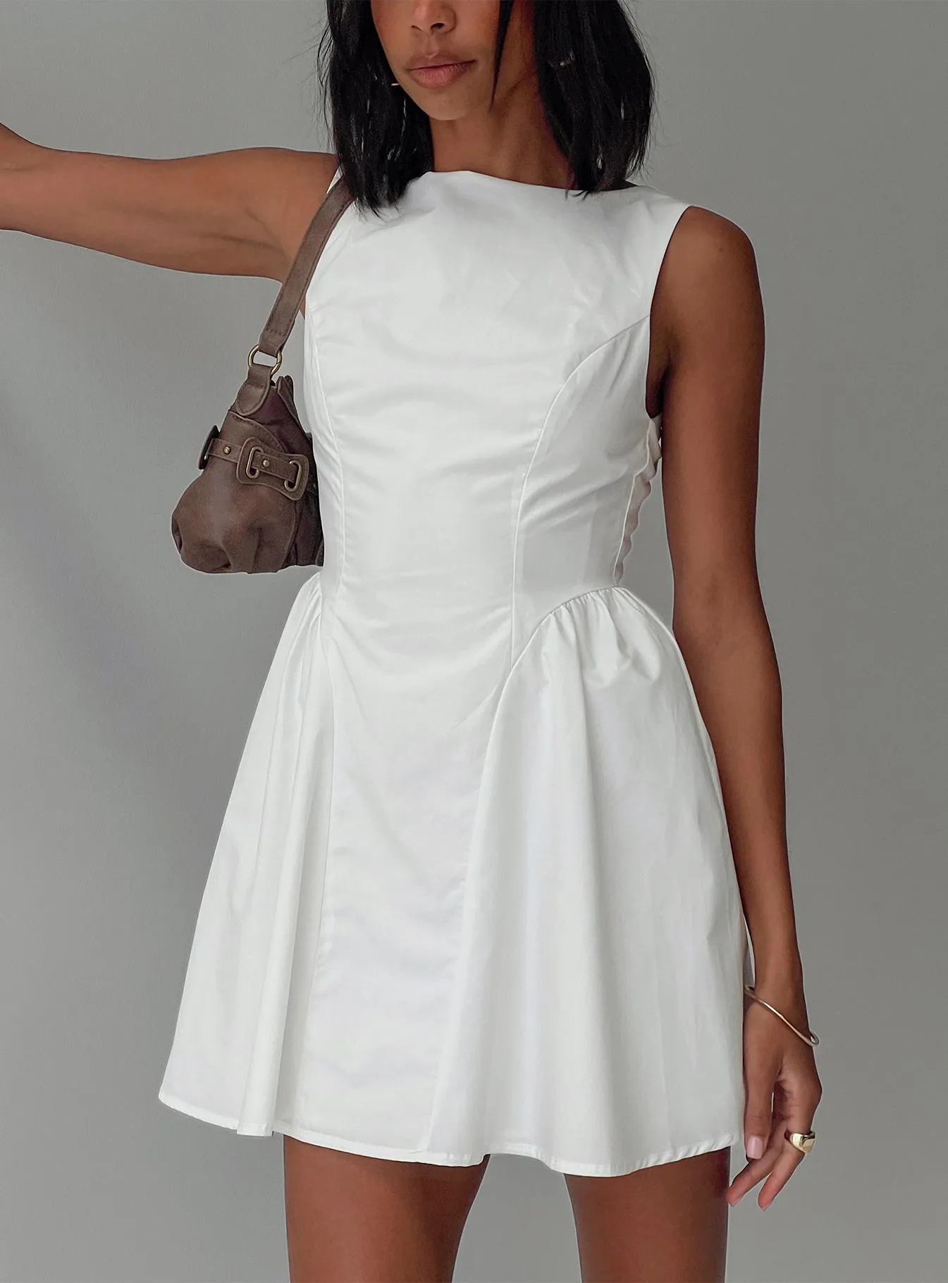 Maryvonne Mini Dress White sold by Princess Polly