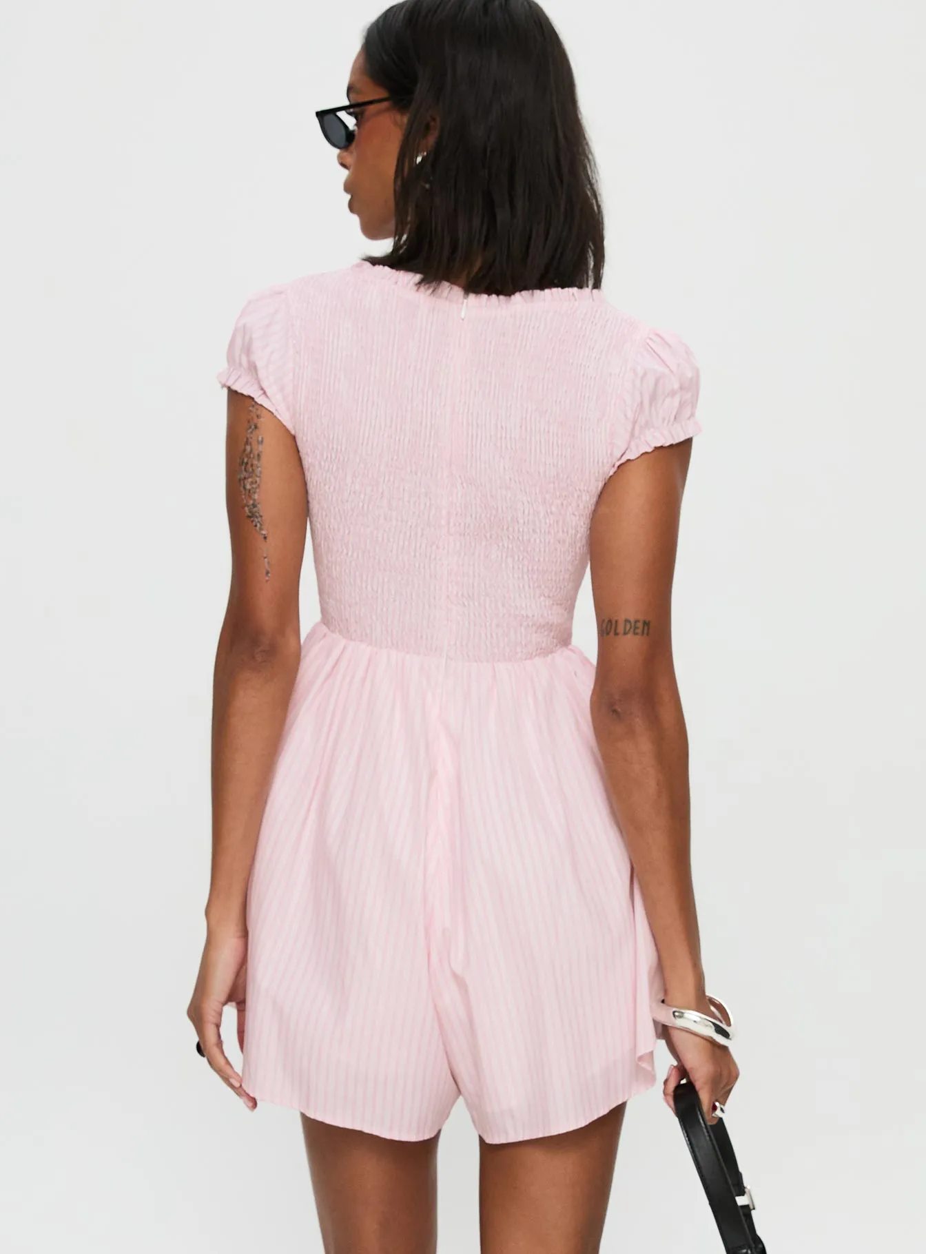 Wescott Stripe Playsuit Pink / White sold by Princess Polly product image thumbnail 5