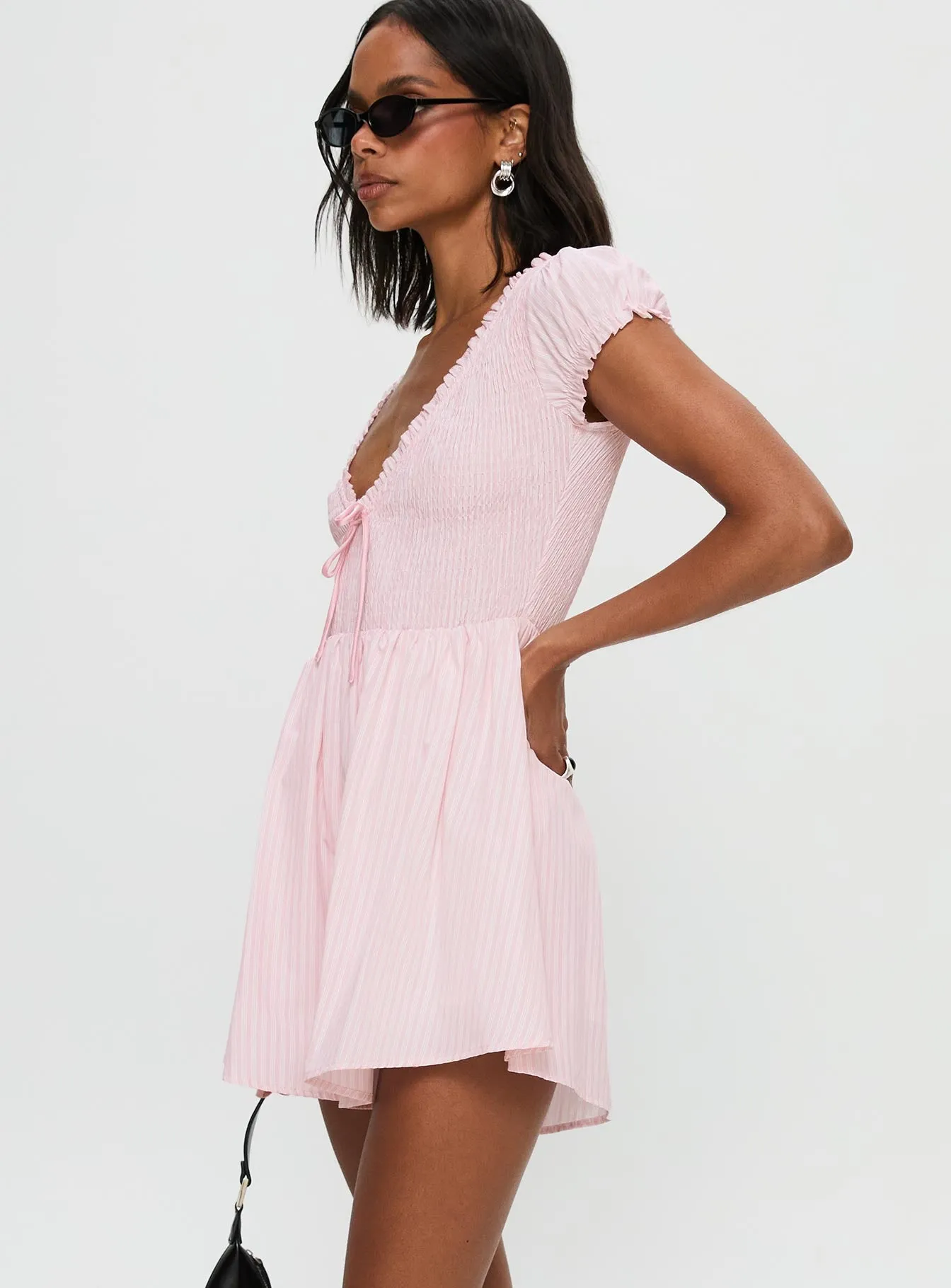 Wescott Stripe Playsuit Pink / White sold by Princess Polly product image thumbnail 4