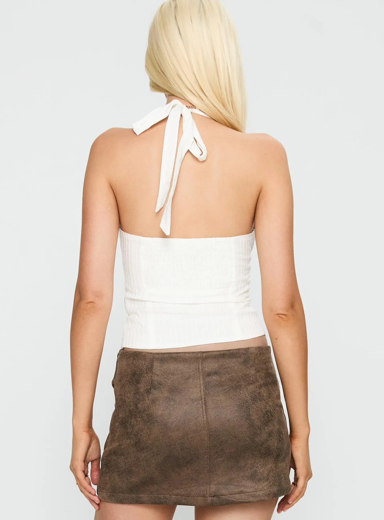 Vayda Halter Top White sold by Princess Polly product image thumbnail 5