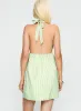 Estefani Halter Mini Dress Green Stripe sold by Princess Polly