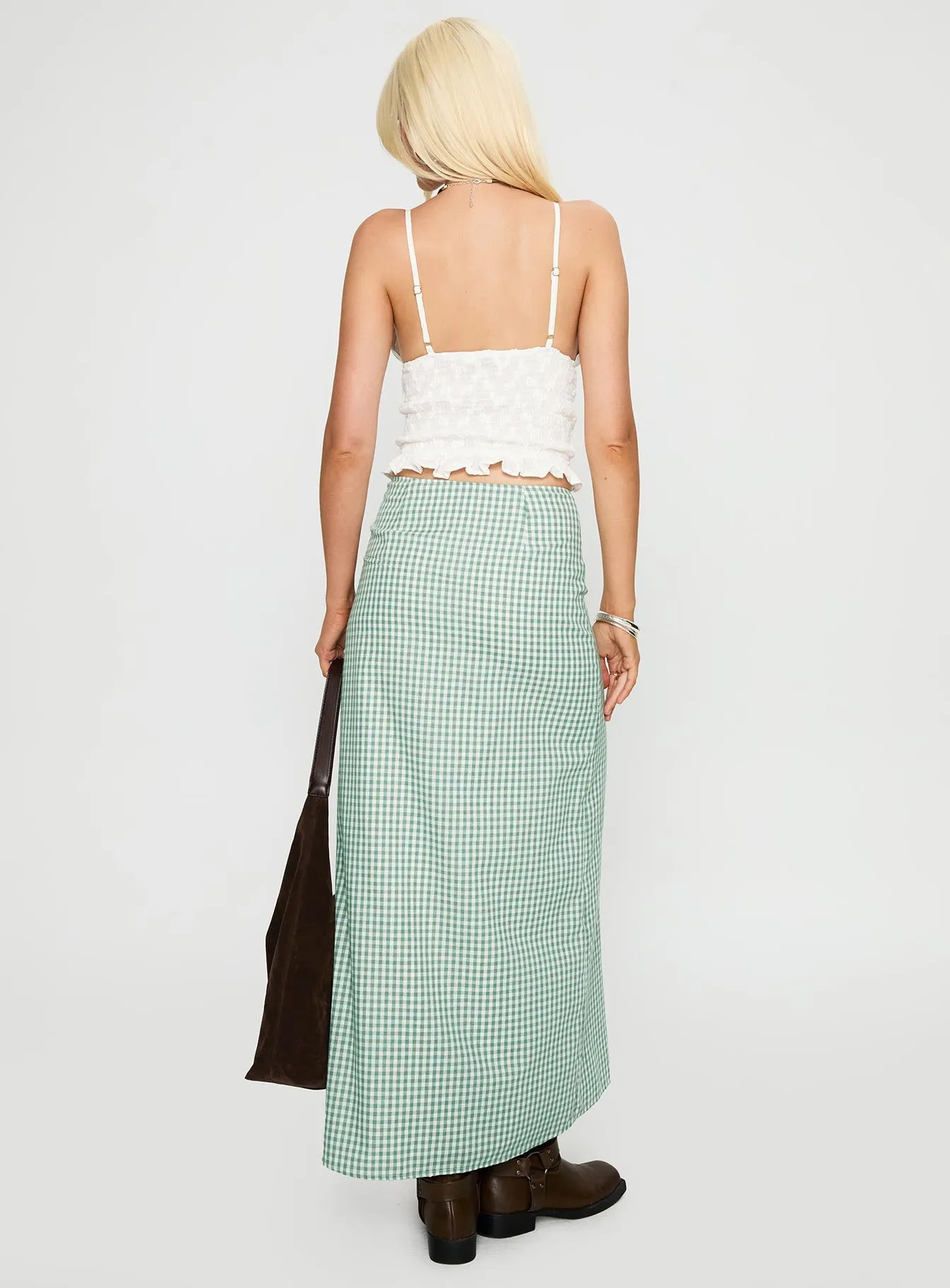 Macadamia Maxi Skirt Green / White sold by Princess Polly product image thumbnail 5