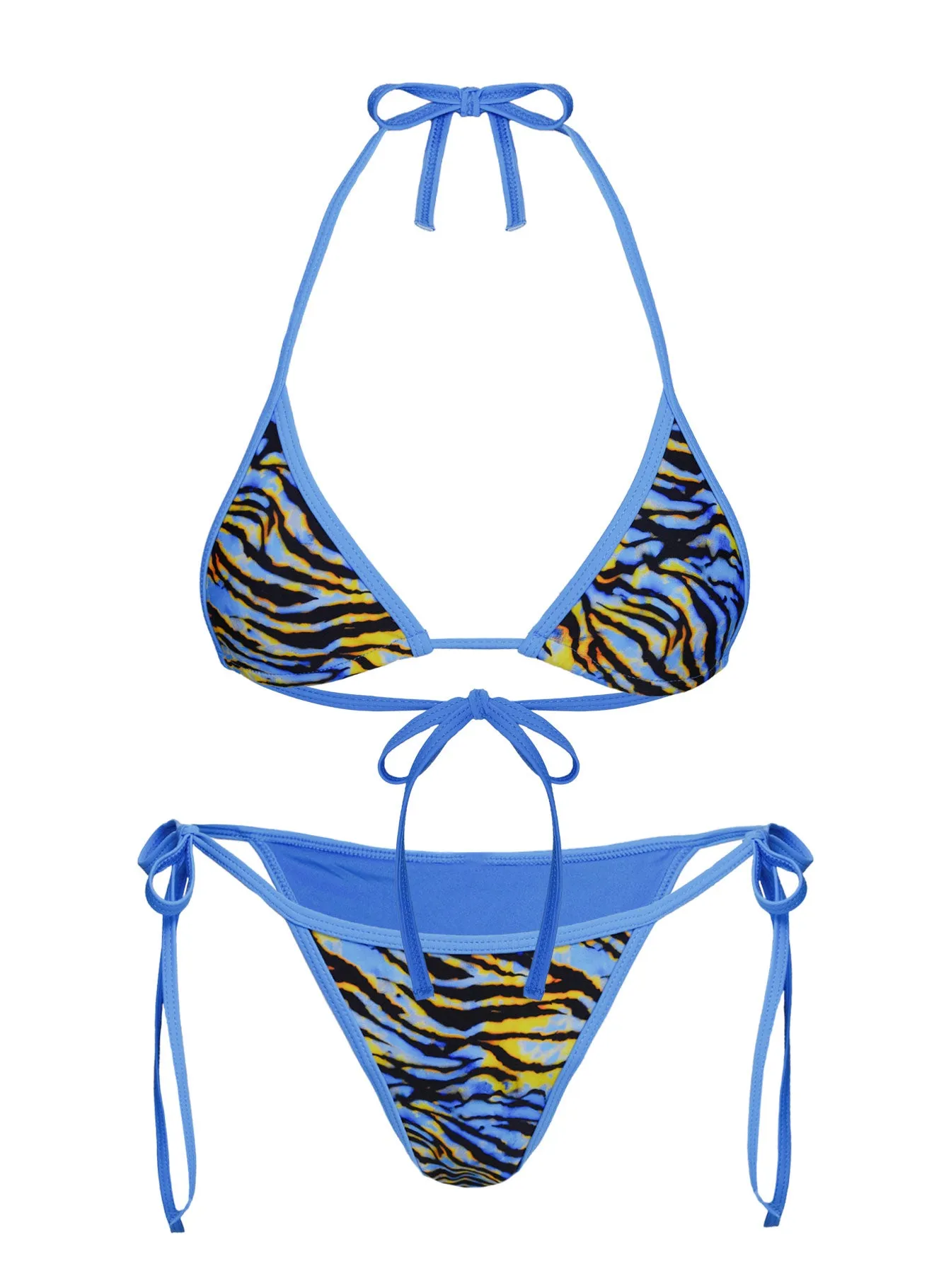 Blaylock Triangle Bikini Top Blue Zebra sold by Princess Polly product image thumbnail 5
