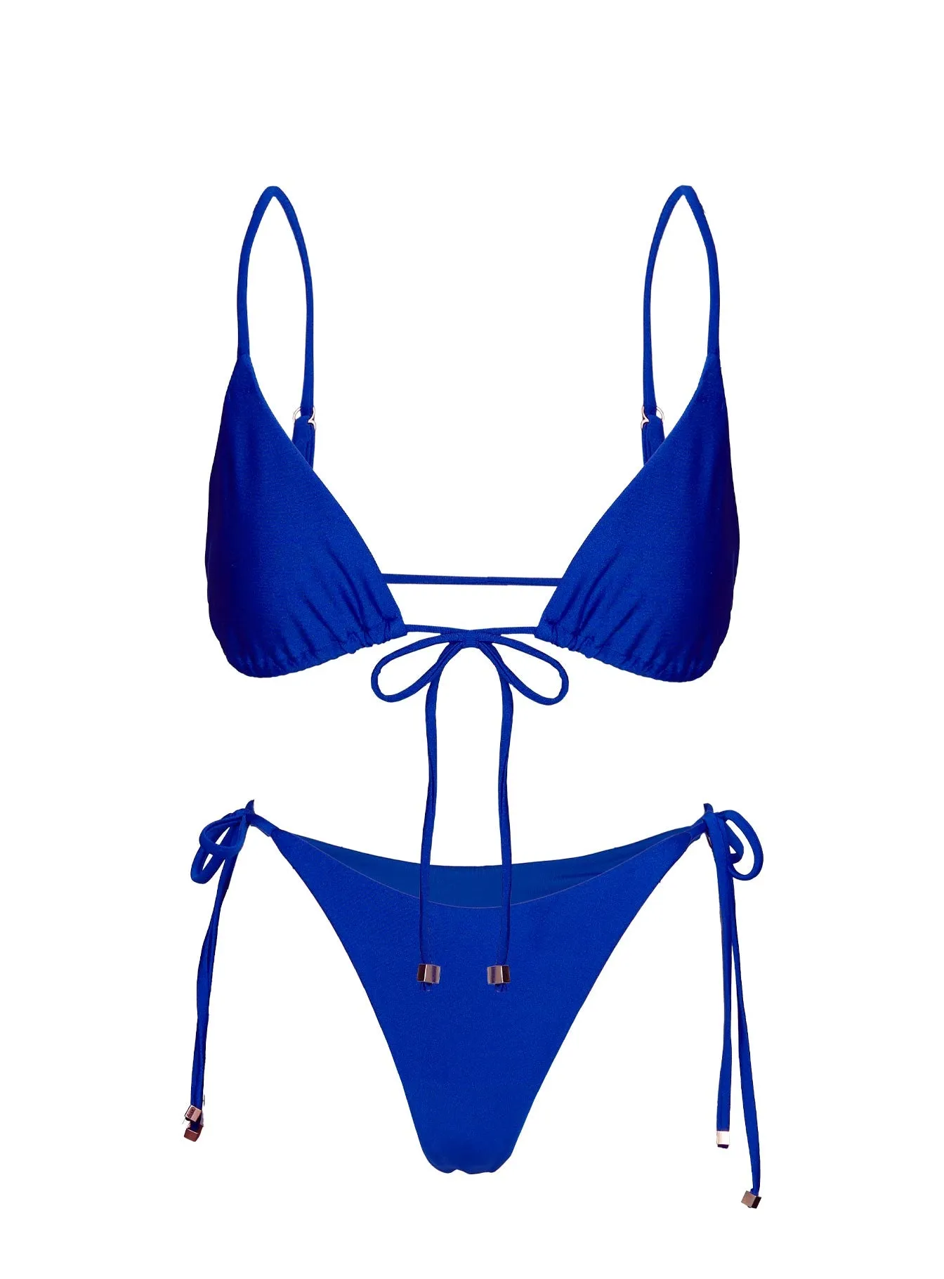 Alizzi Tie Front Triangle Bikini Top Blue sold by Princess Polly product image thumbnail 5