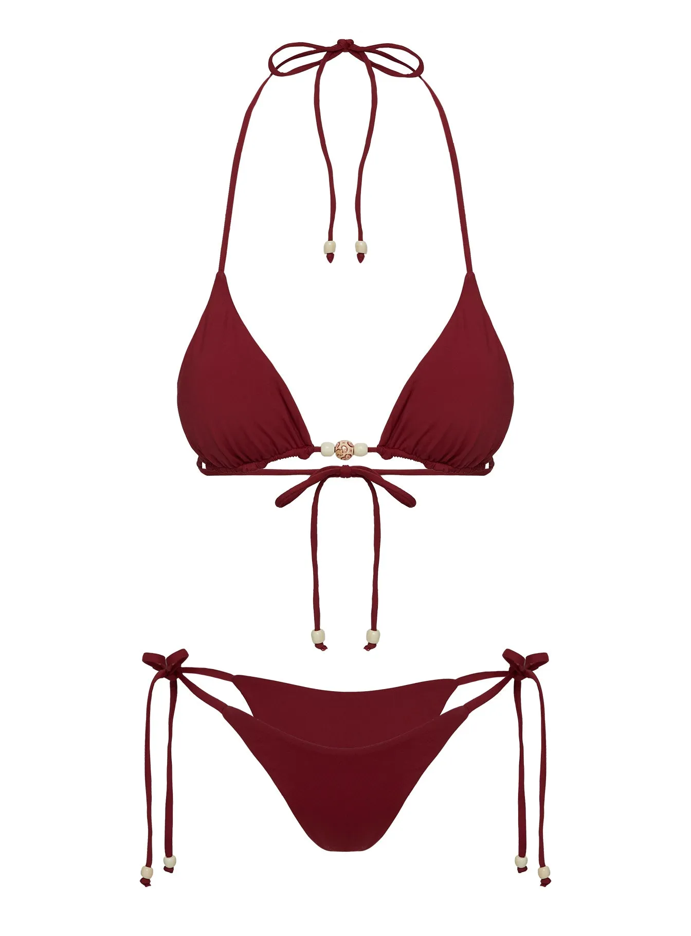 Dizon Tie Side Bikini Bottoms Burgundy sold by Princess Polly product image thumbnail 5