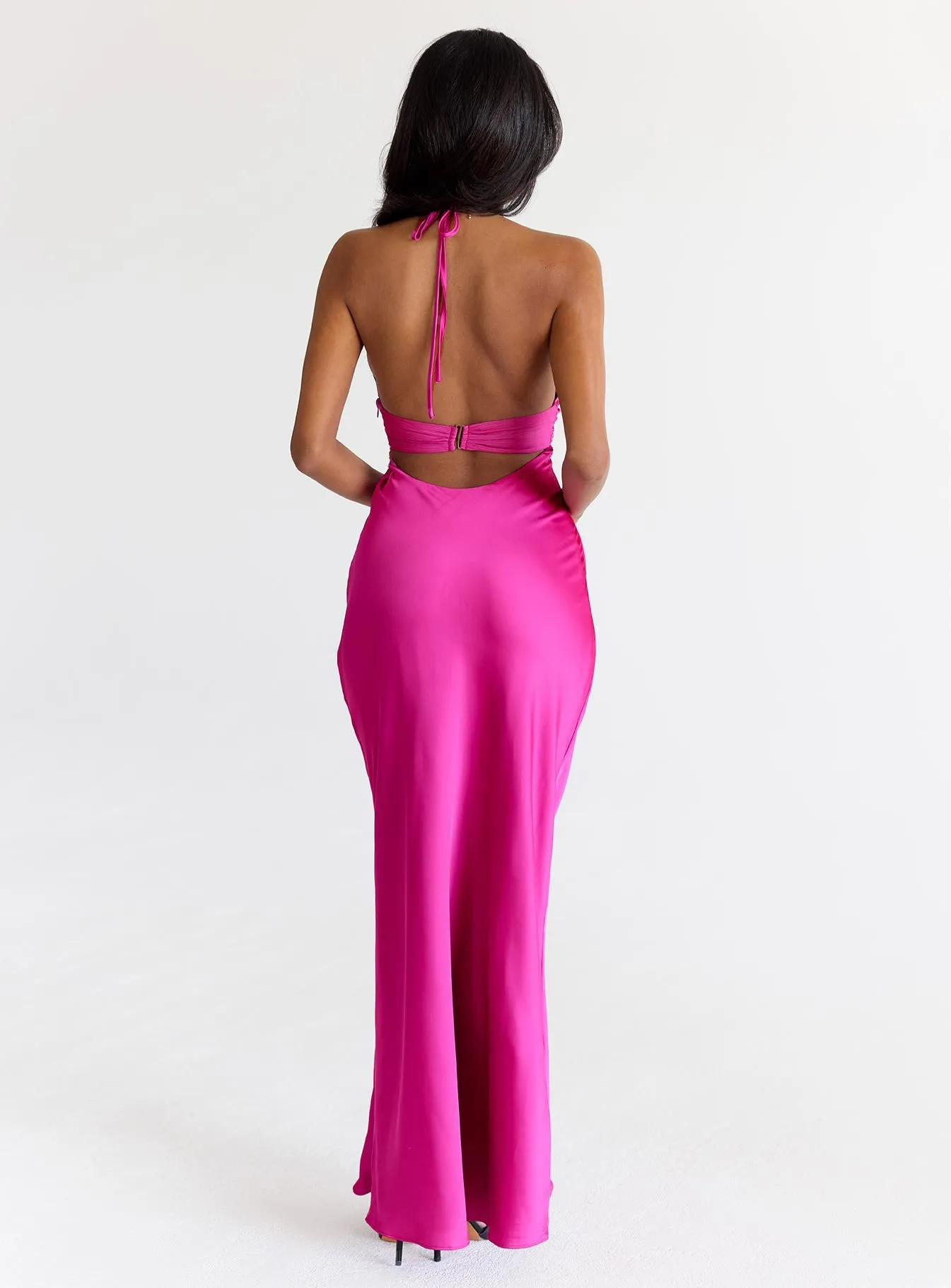 Odyssa Halter Maxi Dress Magenta sold by Princess Polly product image thumbnail 4
