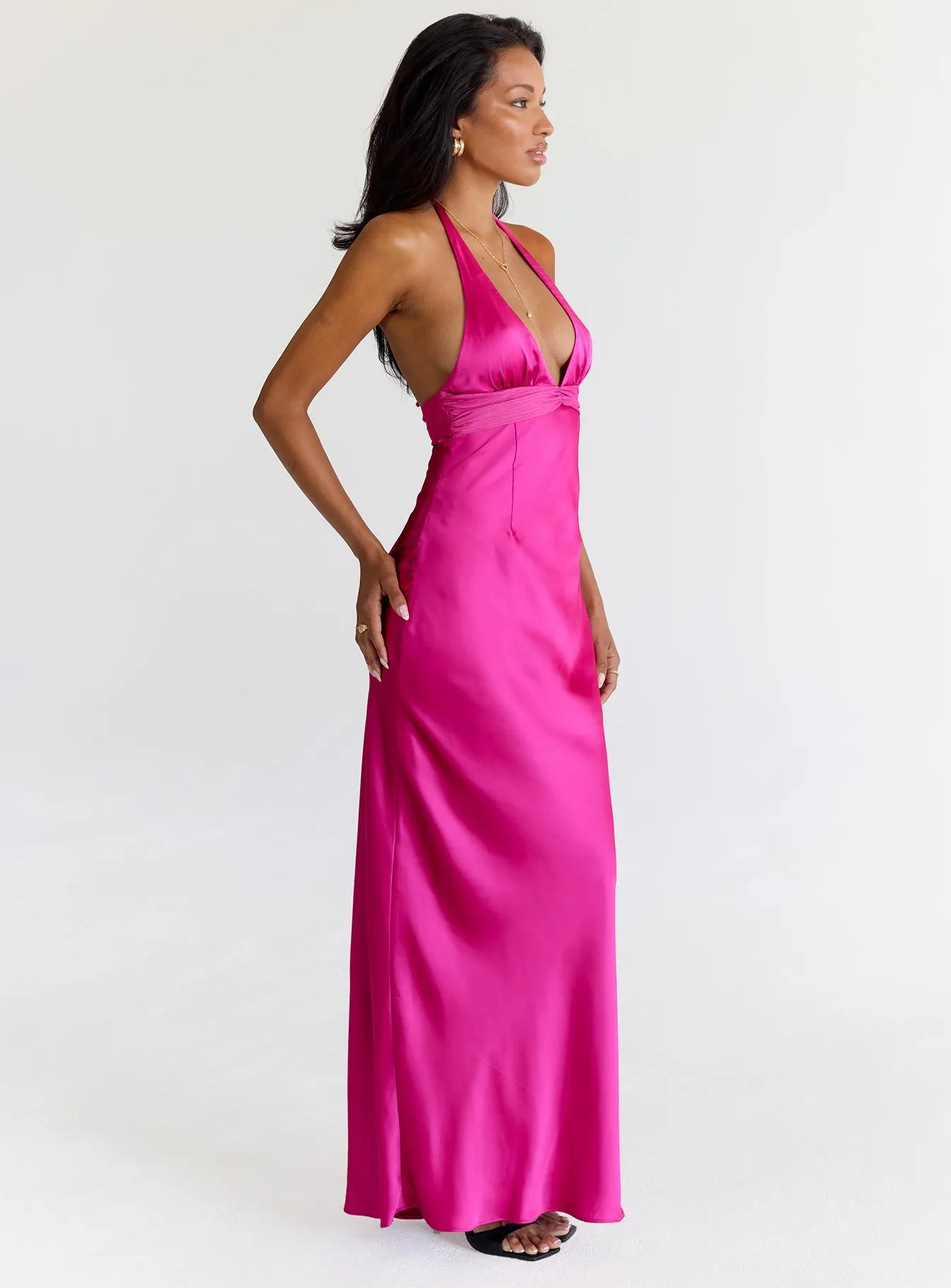 Odyssa Halter Maxi Dress Magenta sold by Princess Polly product image thumbnail 3
