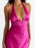 Odyssa Halter Maxi Dress Magenta sold by Princess Polly