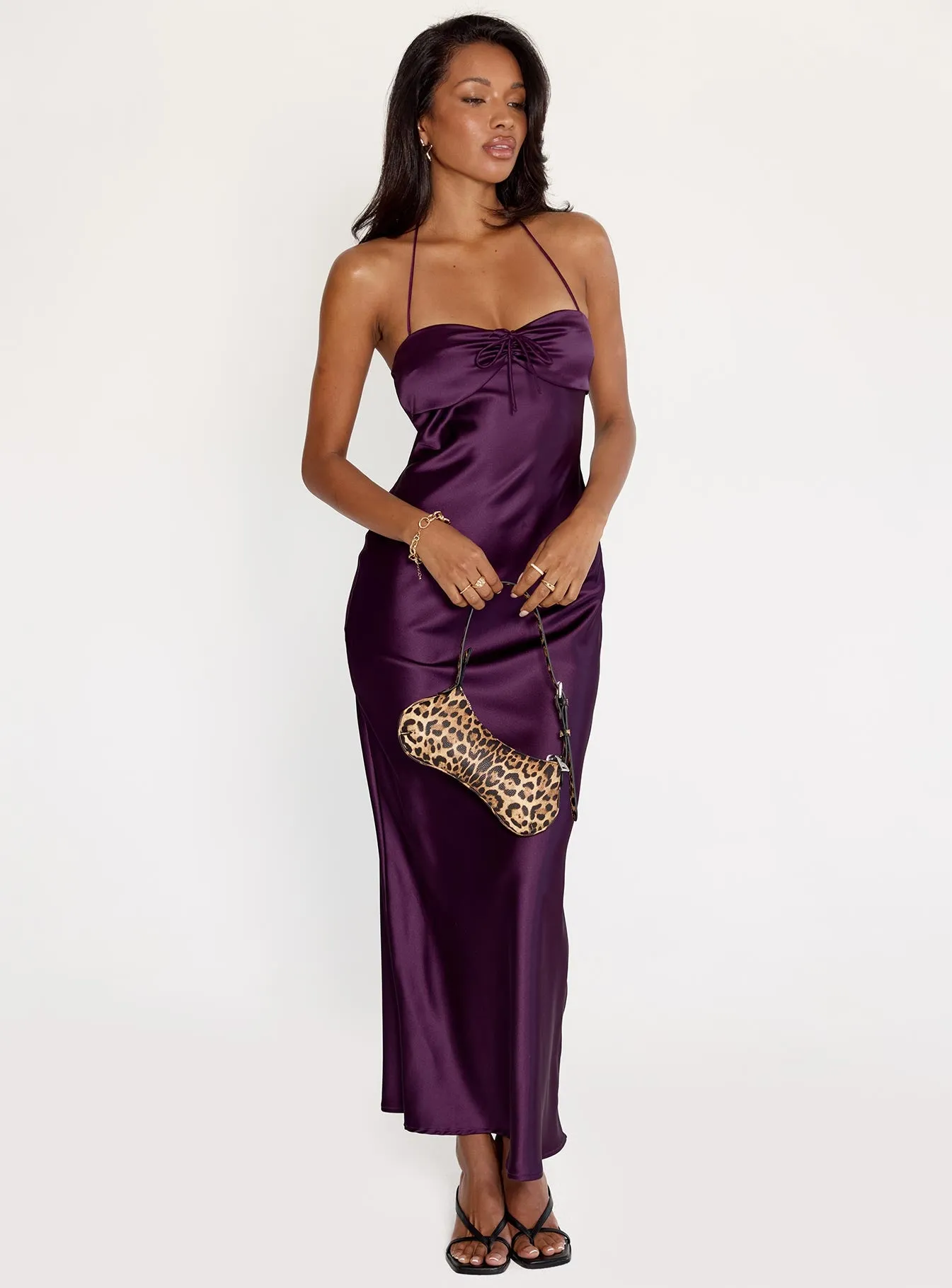 Fireproof Halter Maxi Dress Plum sold by Princess Polly product image thumbnail 3