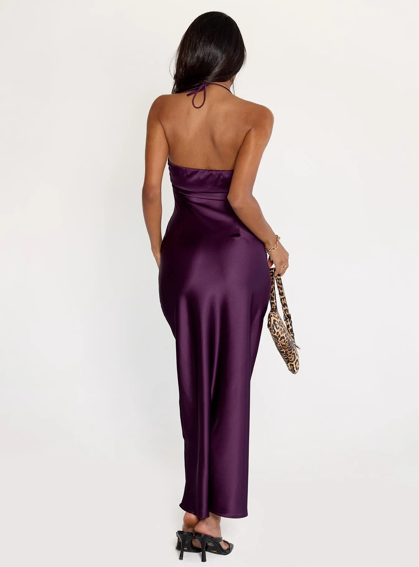 Fireproof Halter Maxi Dress Plum sold by Princess Polly product image thumbnail 4