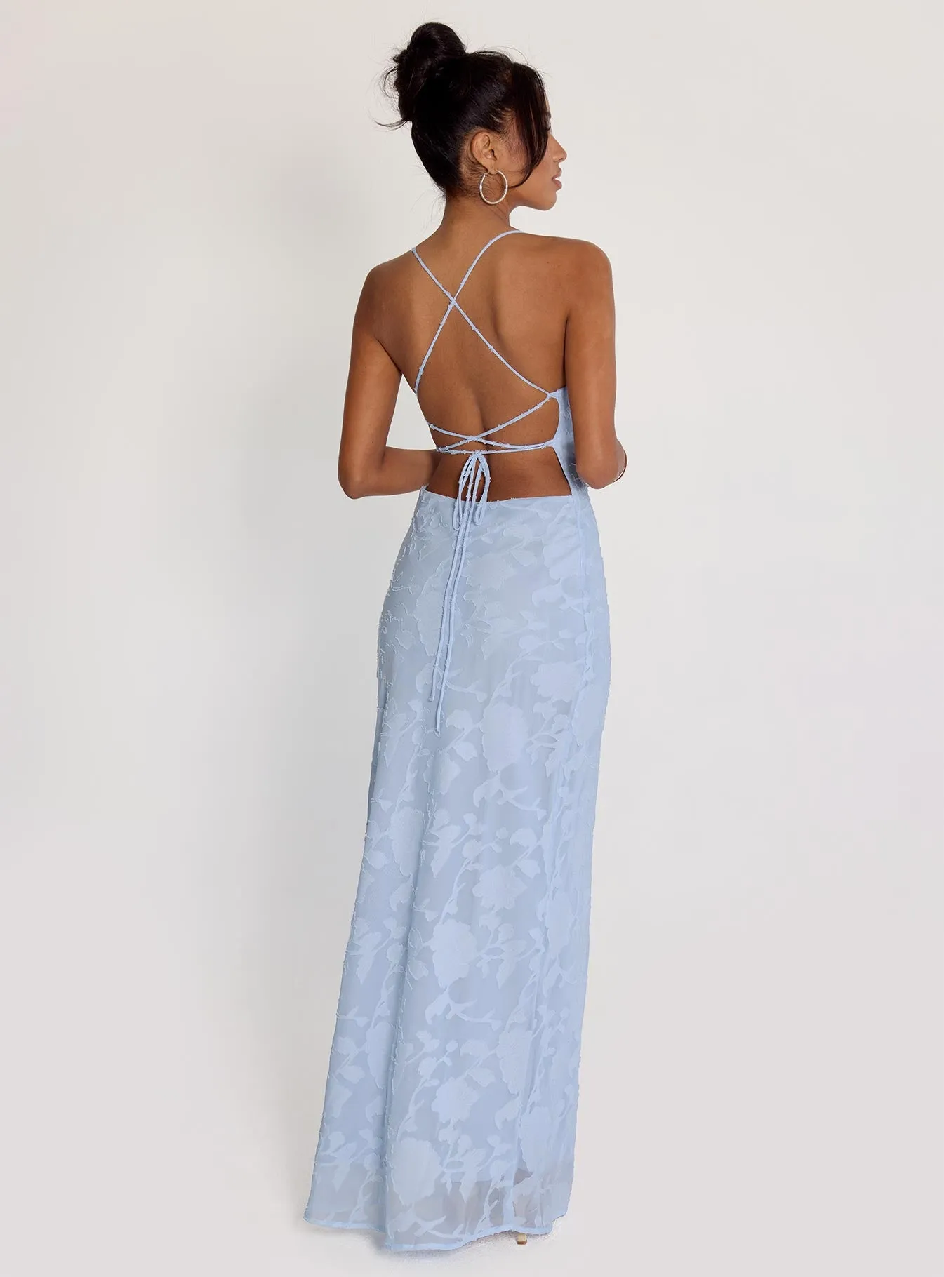 Celena Maxi Dress Blue Burnout sold by Princess Polly product image thumbnail 4