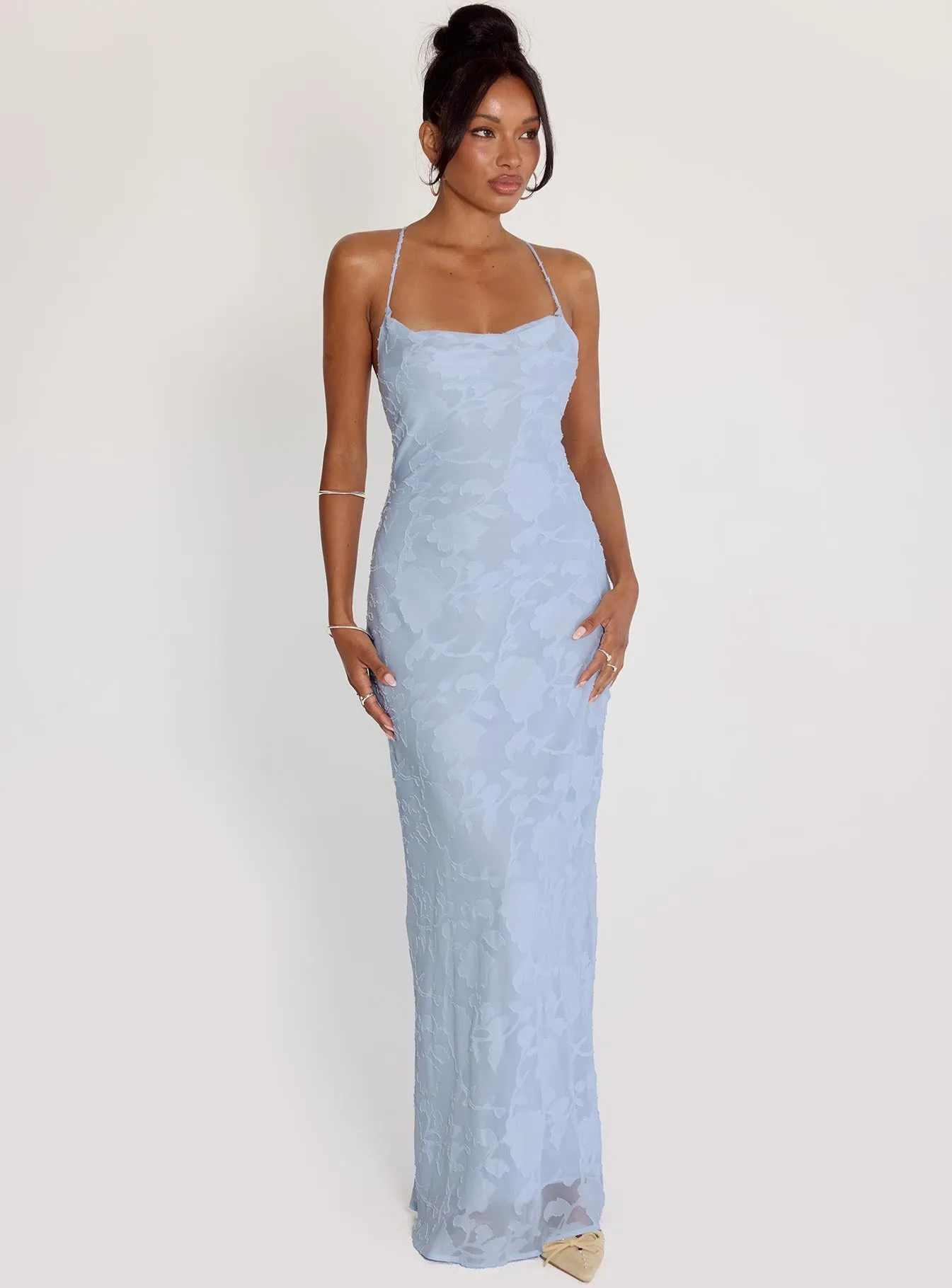 Celena Maxi Dress Blue Burnout sold by Princess Polly product image thumbnail 2