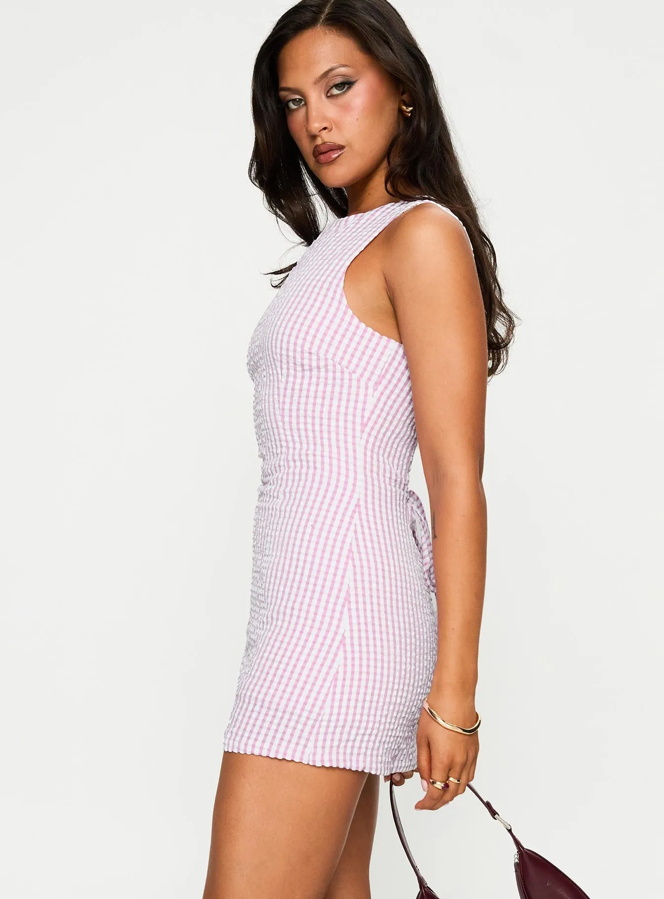 Yumiko Romper Pink Check sold by Princess Polly product image thumbnail 4
