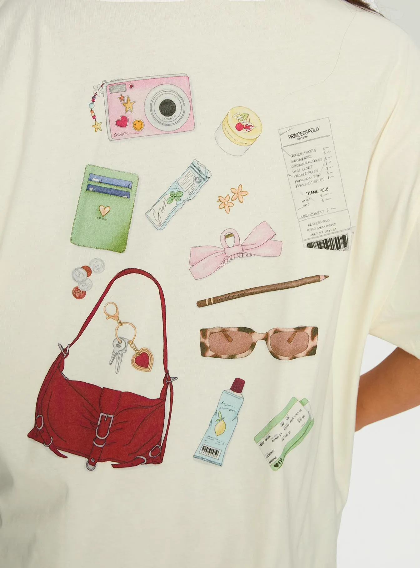 What's In My Bag Graphic Tee Cream / Multi sold by Princess Polly product image thumbnail 5