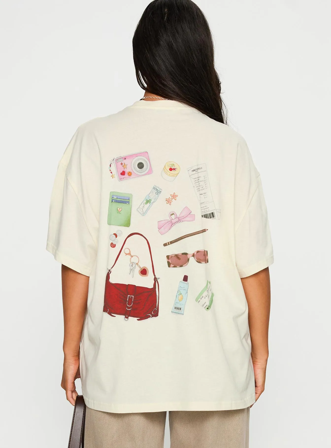 What's In My Bag Graphic Tee Cream / Multi sold by Princess Polly product image thumbnail 4