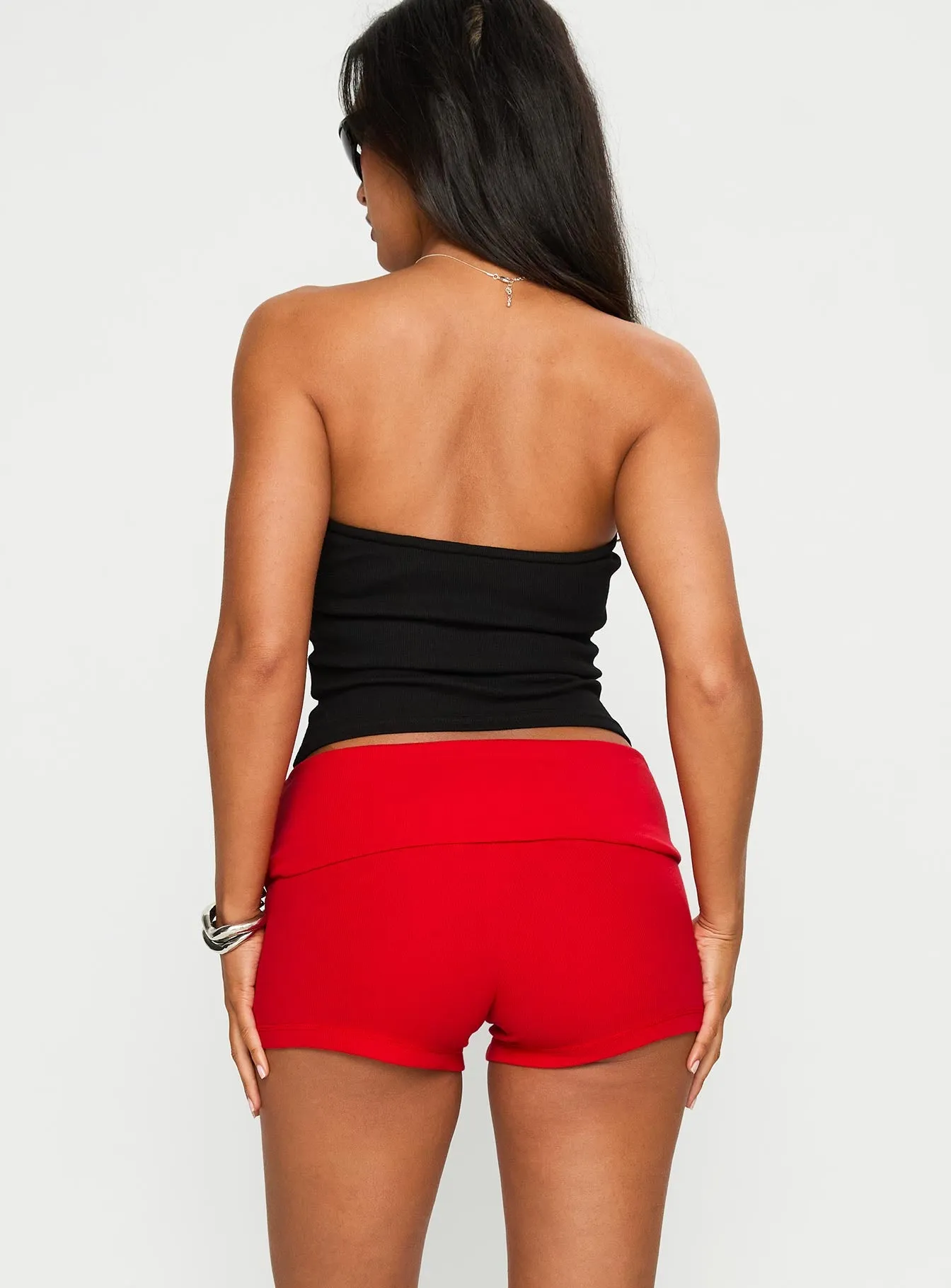 Baseline Low Rise Rib Shorts Red sold by Princess Polly product image thumbnail 5
