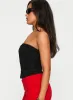 Baseline Strapless Rib Top Black sold by Princess Polly