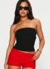 Baseline Strapless Rib Top Black sold by Princess Polly