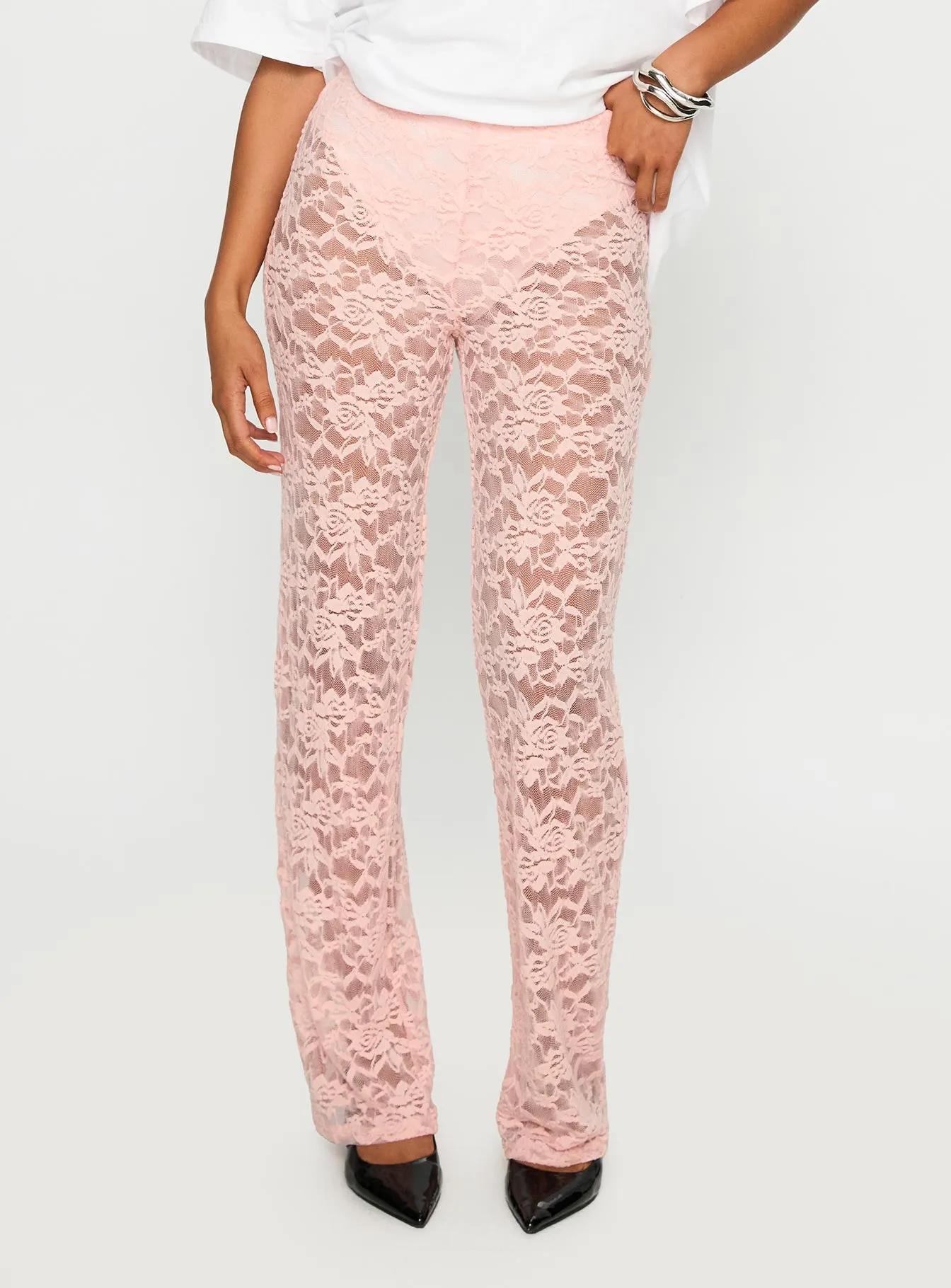 Peru Lace Pants Pink sold by Princess Polly product image thumbnail 2