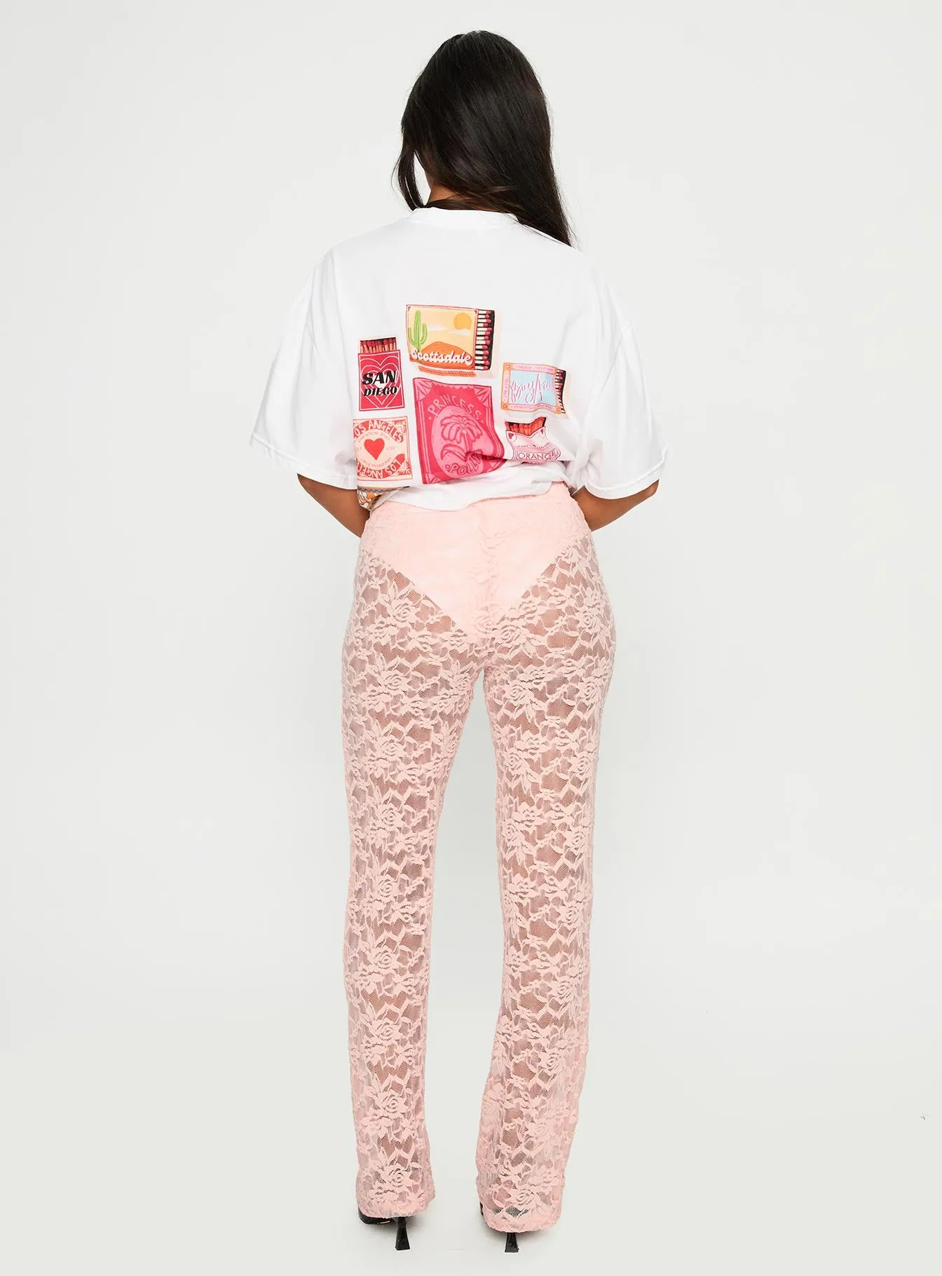 Peru Lace Pants Pink sold by Princess Polly product image thumbnail 5