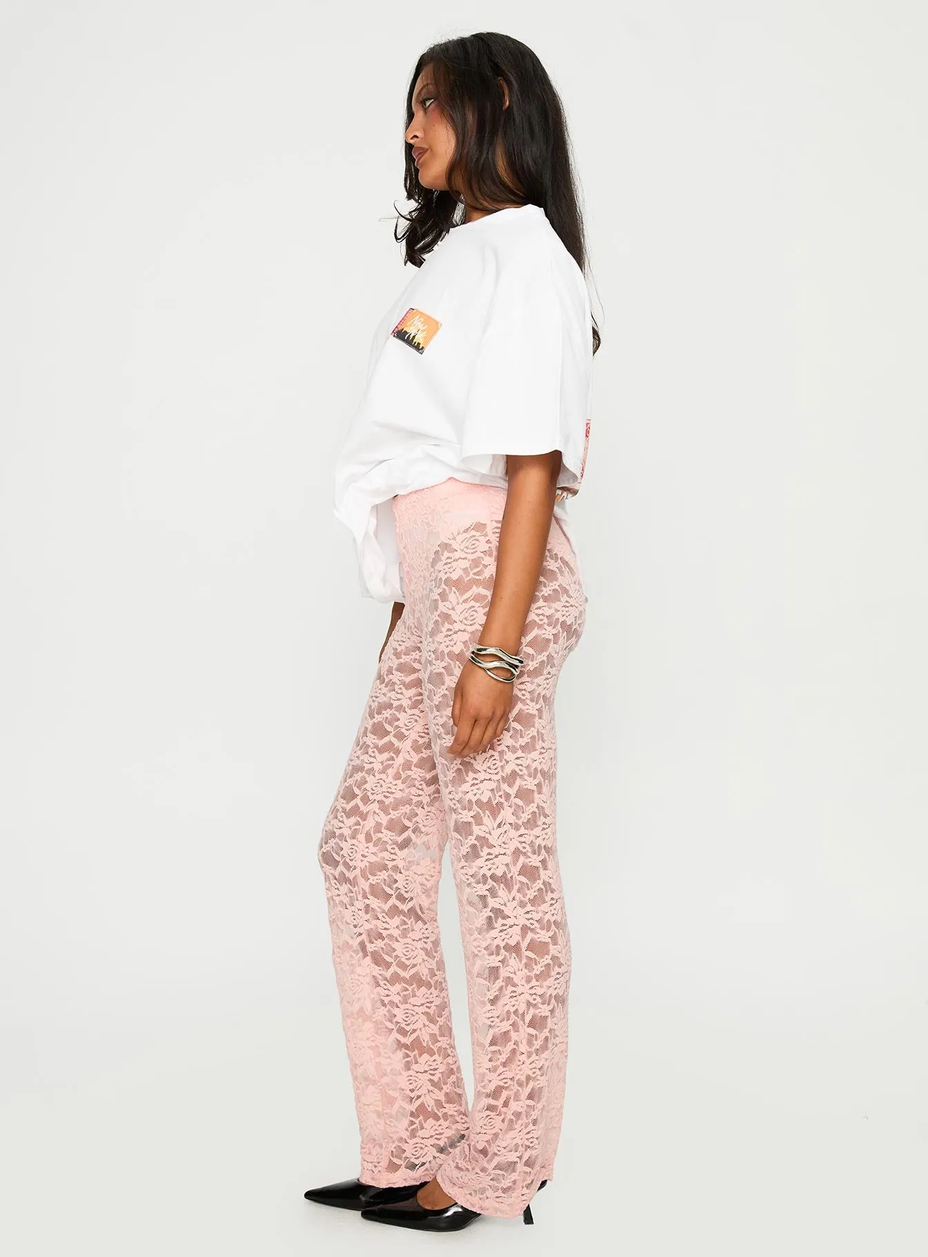 Peru Lace Pants Pink sold by Princess Polly product image thumbnail 4