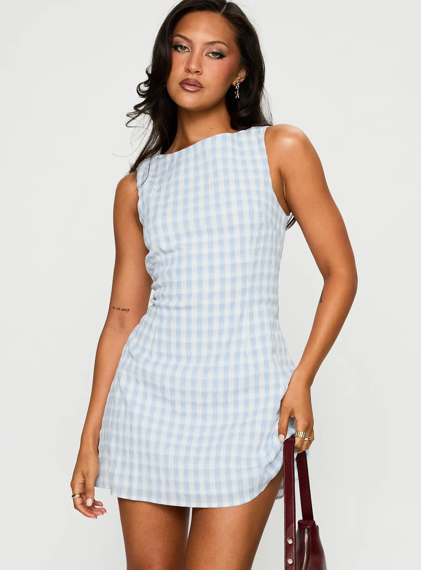 Alfalfa Mini Dress Blue Check sold by Princess Polly product image thumbnail 2