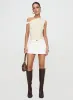 Nicolina Low Rise Denim Mini Skirt Ecru sold by Princess Polly