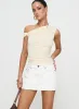 Nicolina Low Rise Denim Mini Skirt Ecru sold by Princess Polly