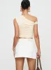 Nicolina Low Rise Denim Mini Skirt Ecru sold by Princess Polly
