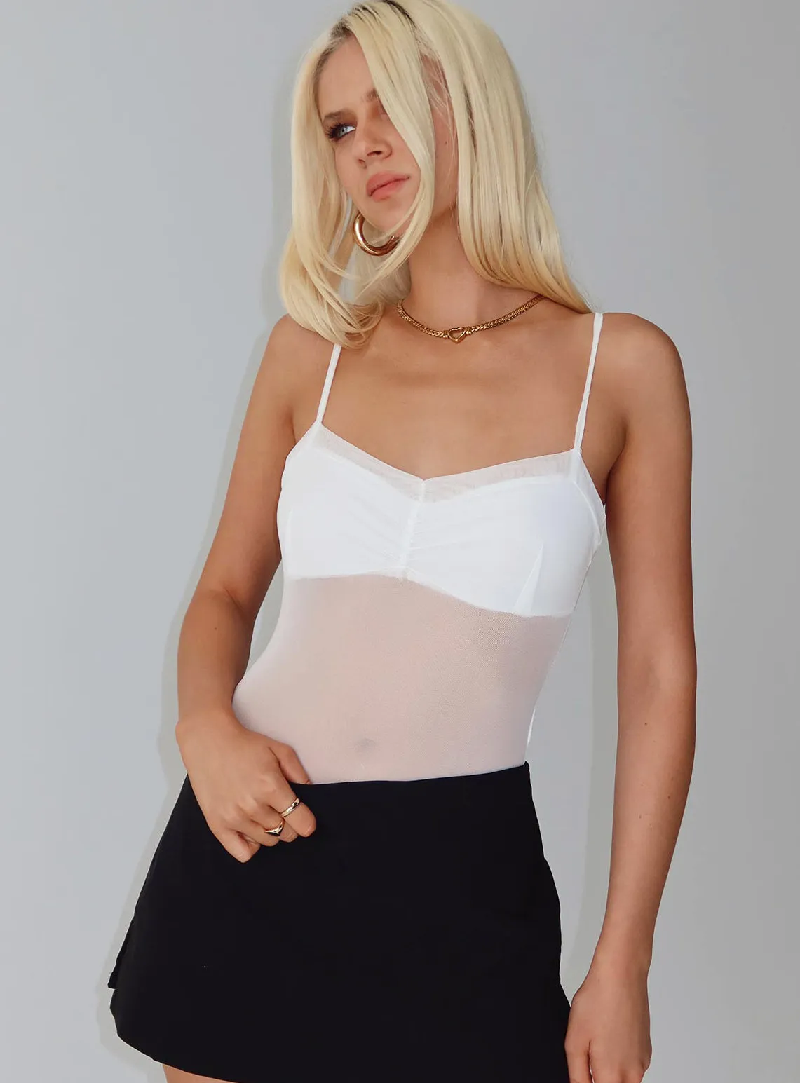 In The Club Bodysuit White sold by Princess Polly