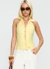 Dress You Up Tie Up Top Lemon Pinstripe sold by Princess Polly