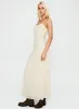 Quinley Shirred Maxi Dress Cream sold by Princess Polly