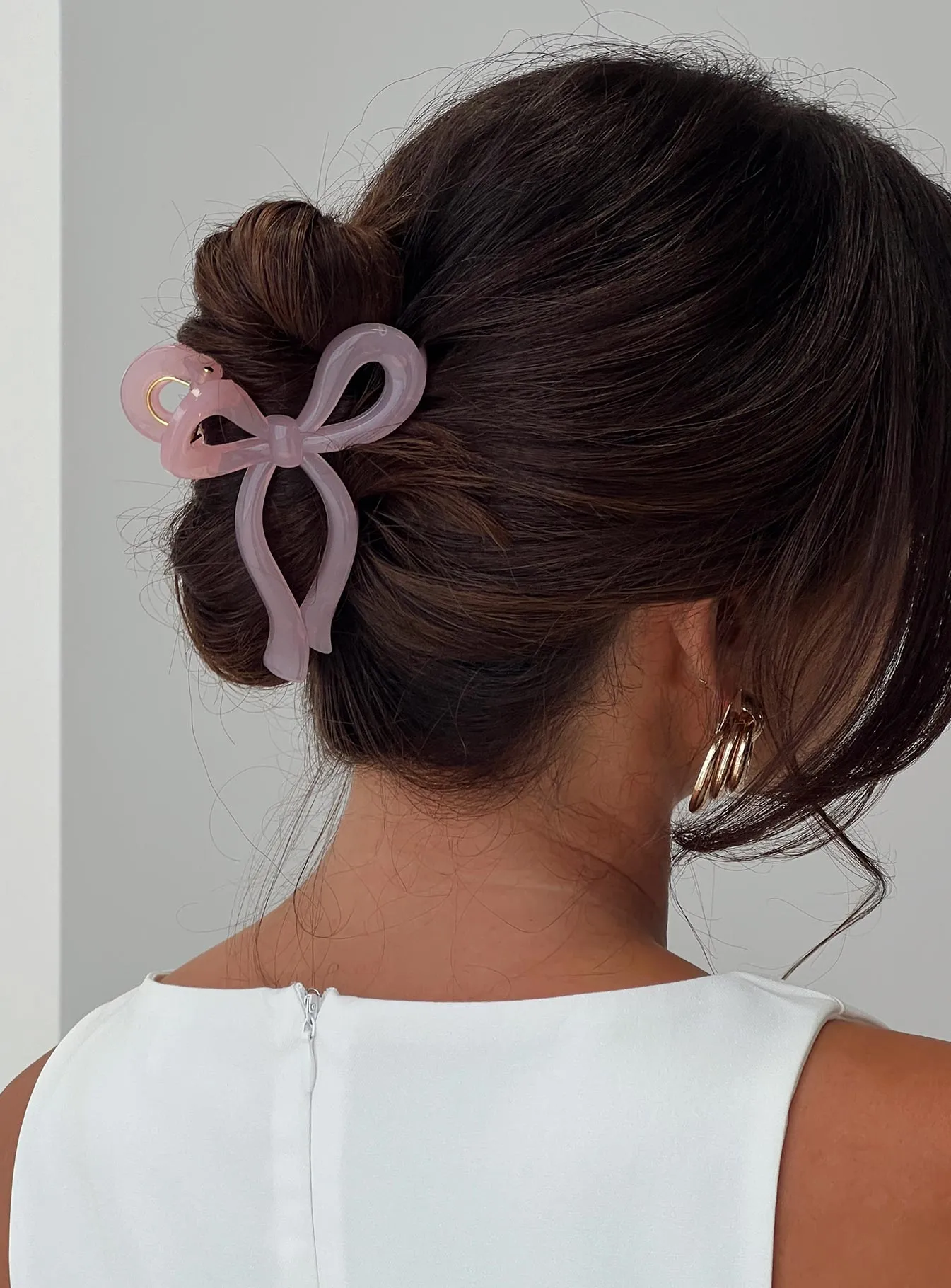 With A Bow Hair Clip Pink sold by Princess Polly