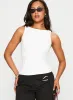 Lose Your Number High Neck Top White sold by Princess Polly