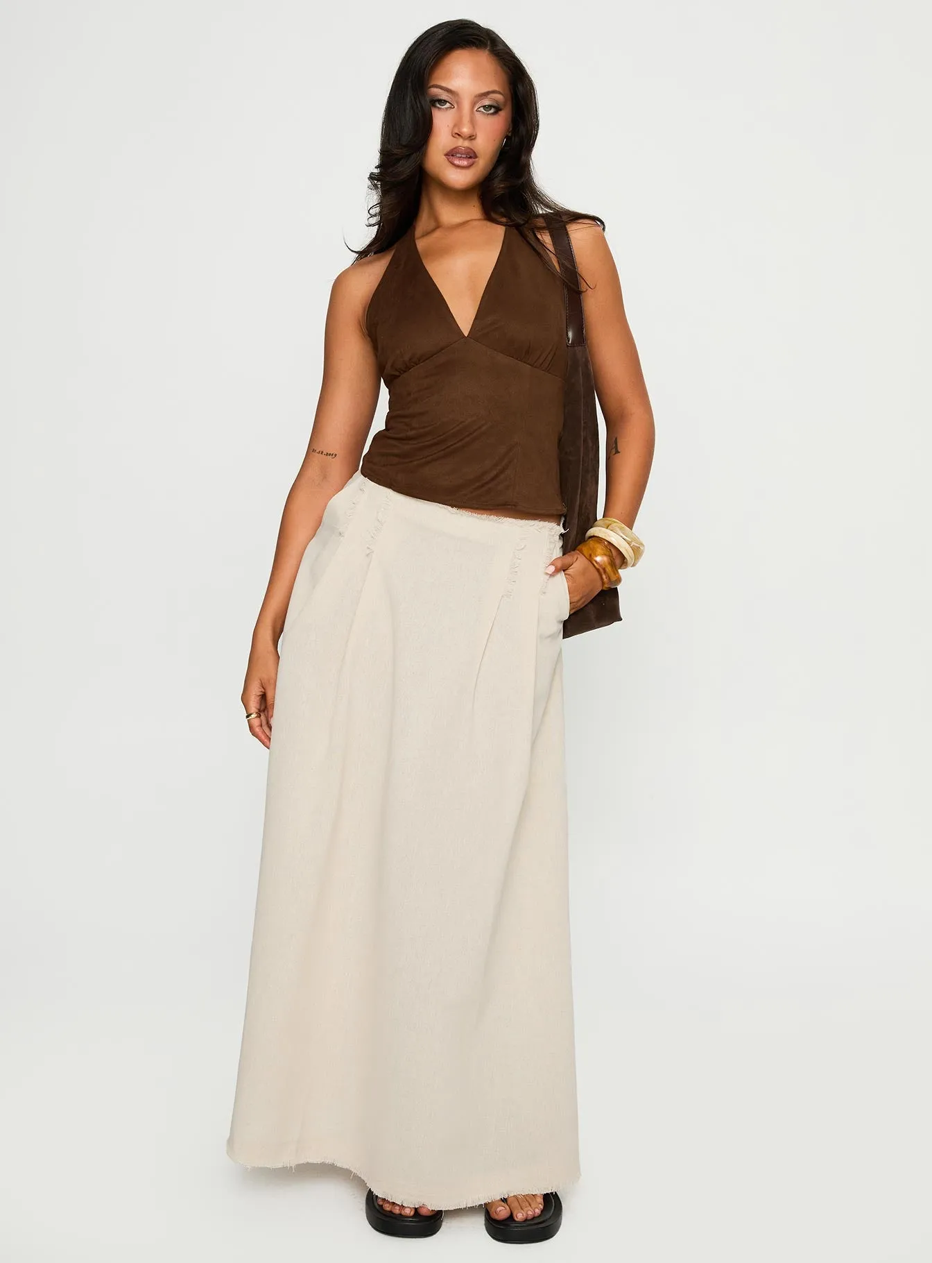 Bohemian Spirit Maxi Skirt Beige sold by Princess Polly product image thumbnail 2